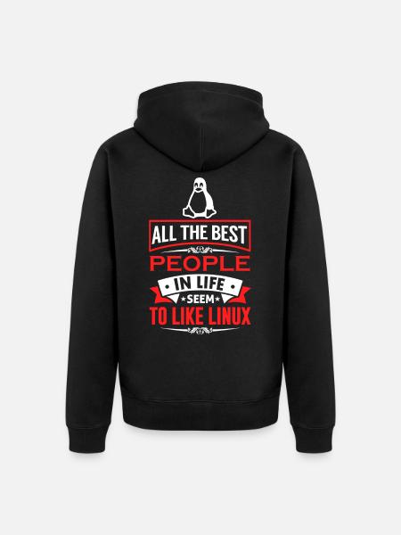 Linux Coding Nerd Sysadmin Geek Administrator - Unisex Premium Bio Zip Hoodie - Schwarz