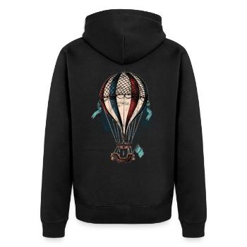 Montgolfières vintage Montgolfières - Veste à capuche bio Premium Unisexe - noir - Dos - Nico (187cm)