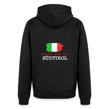 Südtirol Italien Tiroler Winterurlaub Berge - Unisex Premium Bio Zip Hoodie - Schwarz - Hinten - Nico (187cm)
