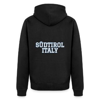Südtirol Italien Tirol Südtiroler Tiroler - Unisex Premium Bio Zip Hoodie - Schwarz - Hinten - Nico (187cm)