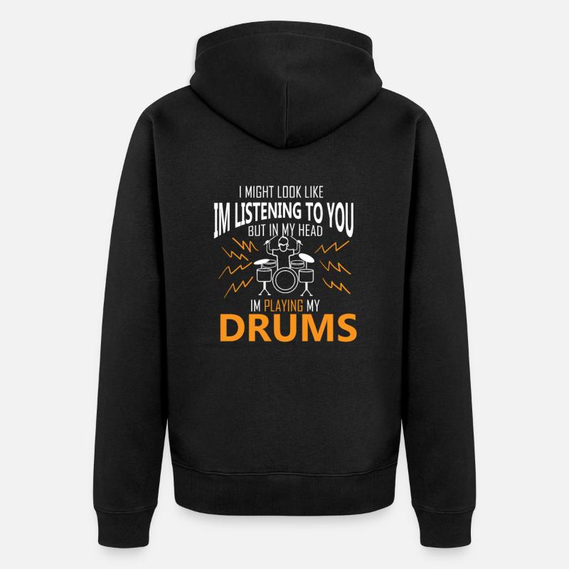 Percussionniste Drums Instument - Veste à capuche bio Premium Unisexe - noir