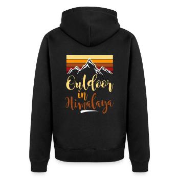 Montagnes de l’Himalaya Randonnée Tibet Népal - Veste à capuche bio Premium Unisexe - noir - Dos - Nico (187cm)