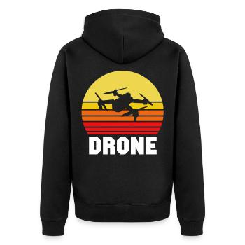 Drone Quadcopter Drone Flying Drones - Unisex Premium Organic Zip Hoodie - black - Back - Nico (187cm)