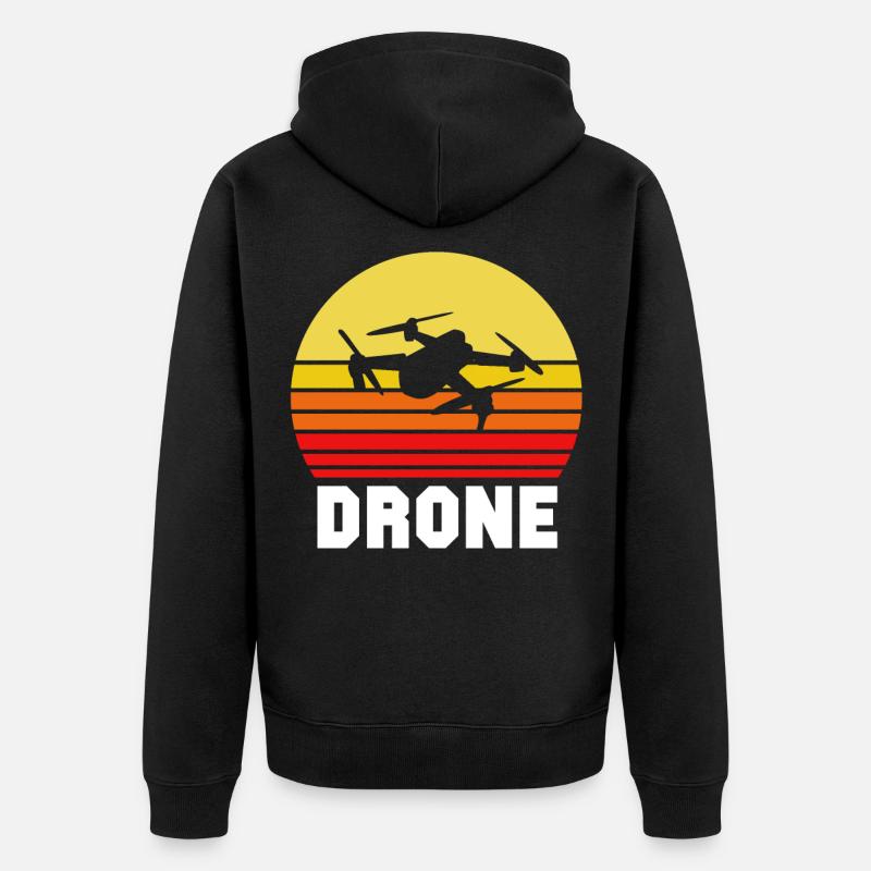 Drone Quadrocopter Drone Drones Volant - Veste à capuche bio Premium Unisexe - noir