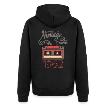 1962 Année de construction Année de naissance - Veste à capuche bio Premium Unisexe - noir - Dos - Nico (187cm)