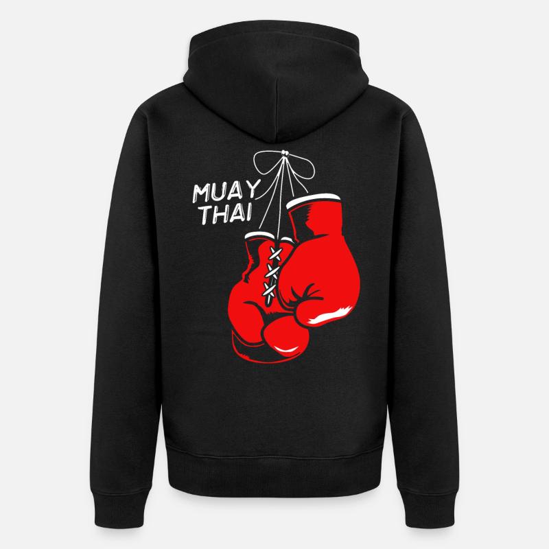 Muay Thai - Unisex Premium Bio Zip Hoodie - Schwarz