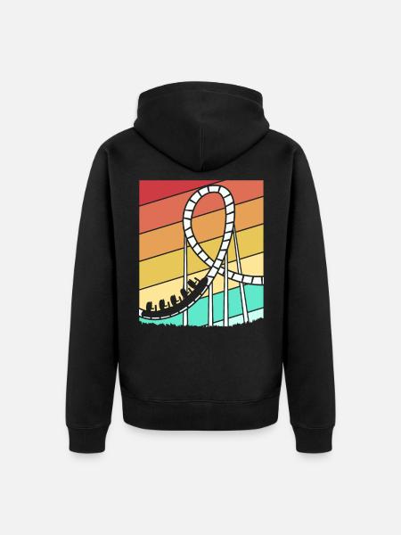 roller coaster - Unisex Premium Organic Zip Hoodie - black