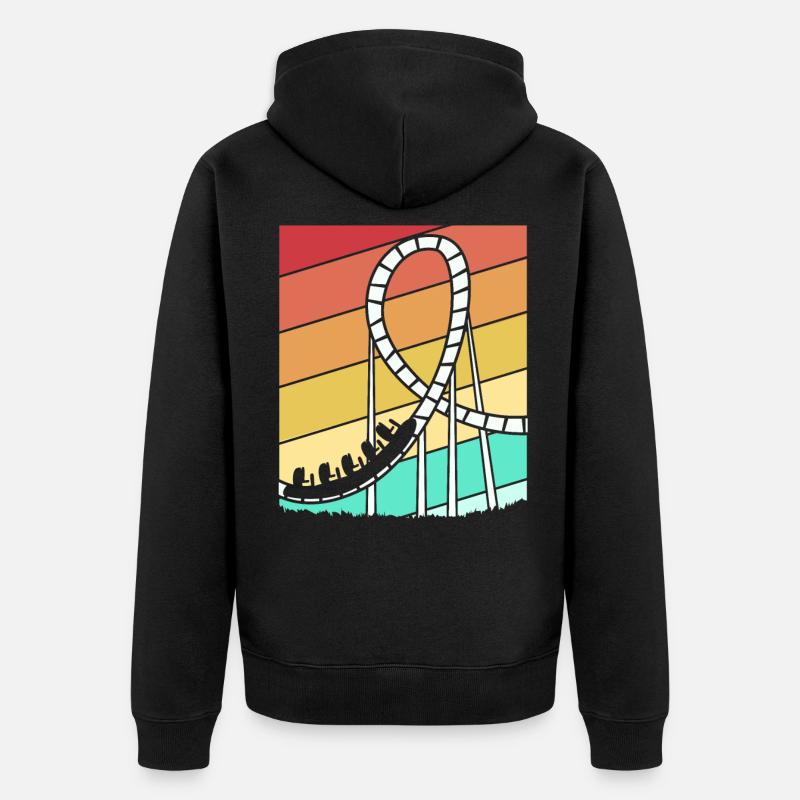 Achterbahn - Unisex Premium Bio Zip Hoodie - Schwarz