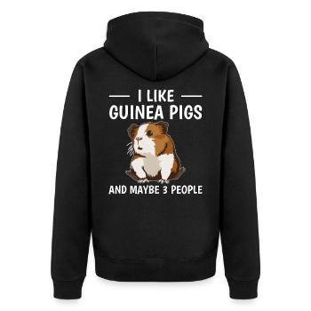 Cobaye I Like Guinea Pigs - Veste à capuche bio Premium Unisexe - noir - Dos - Nico (187cm)