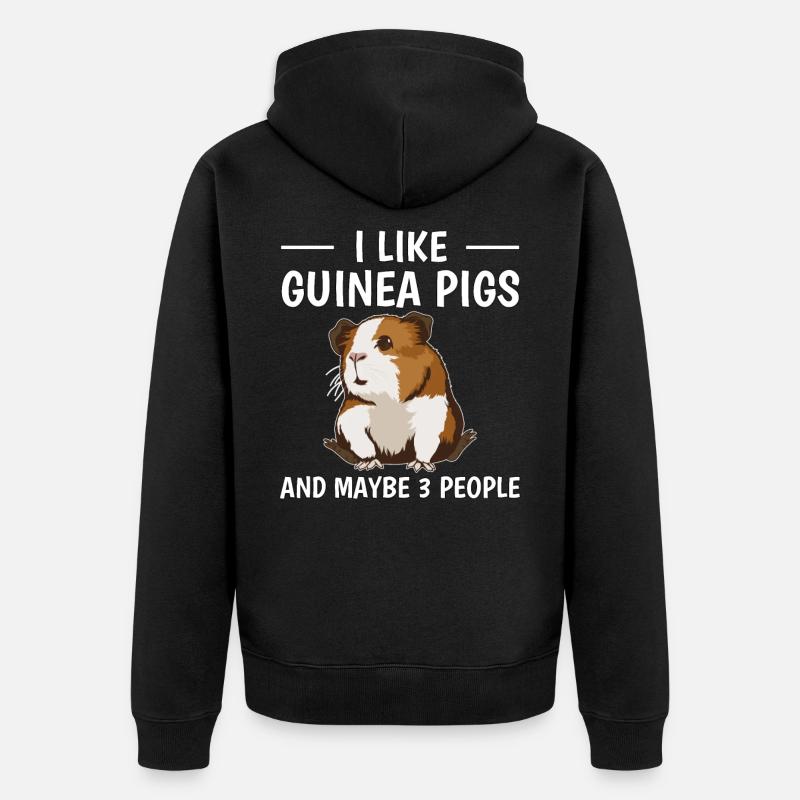 Cobaye I Like Guinea Pigs - Veste à capuche bio Premium Unisexe - noir