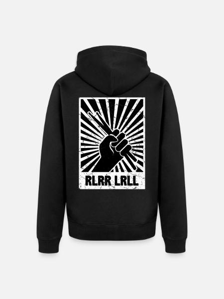 Drums Rule Drum Sticks - Unisex Premium Organic Zip Hoodie - black