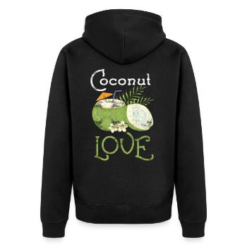 Coconut Fruit Caribbean Vacation - Unisex Premium Organic Zip Hoodie - black - Back - Nico (187cm)