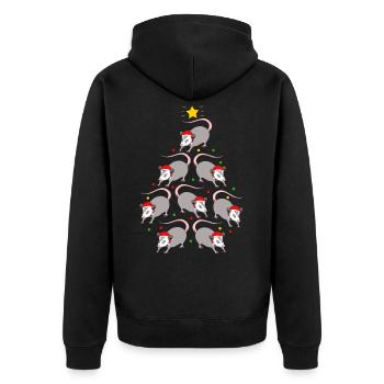 Opossum - Unisex Premium Bio Zip Hoodie - Schwarz - Hinten - Nico (187cm)