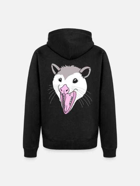 opossum - Unisex Premium Organic Zip Hoodie - black
