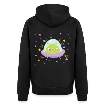 Doux OVNI De l’espace Alien Alien - Veste à capuche bio Premium Unisexe - noir - Dos - Nico (187cm)