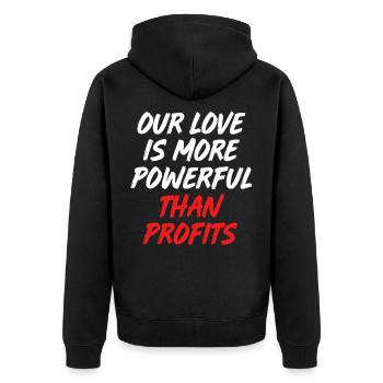 Kommunismus Karl Marx Sozialismus Kapital - Unisex Premium Bio Zip Hoodie - Schwarz - Hinten - Nico (187cm)
