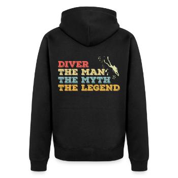 Diving Underwater World Divers - Unisex Premium Organic Zip Hoodie - black - Back - Nico (187cm)