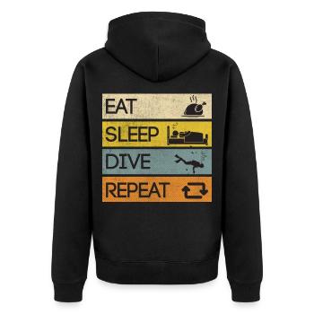 Diver Underwater Diving Marine World - Unisex Premium Organic Zip Hoodie - black - Back - Nico (187cm)