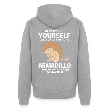 Tatoué - Veste à capuche bio Premium Unisexe - gris chiné - Dos - Nico (187cm)