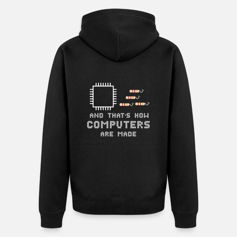 Computer Hardware PC Nerd Motherboard - Unisex Premium Organic Zip Hoodie - black