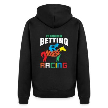 Courses hippiques Hippodromes - Veste à capuche bio Premium Unisexe - noir - Dos - Nico (187cm)