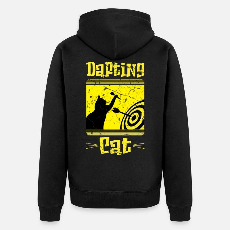 Fléchettes chat Fléchettes sport - Veste à capuche bio Premium Unisexe - noir