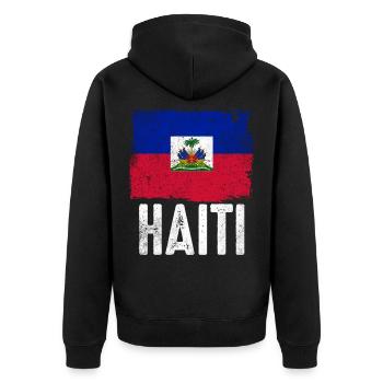 Haïti vacances drapeau Haïti - Veste à capuche bio Premium Unisexe - noir - Dos - Nico (187cm)