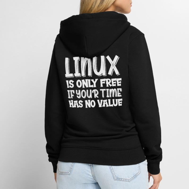 Linux Geek Hacking Informatiker Unisex Premium Bio Zip Hoodie