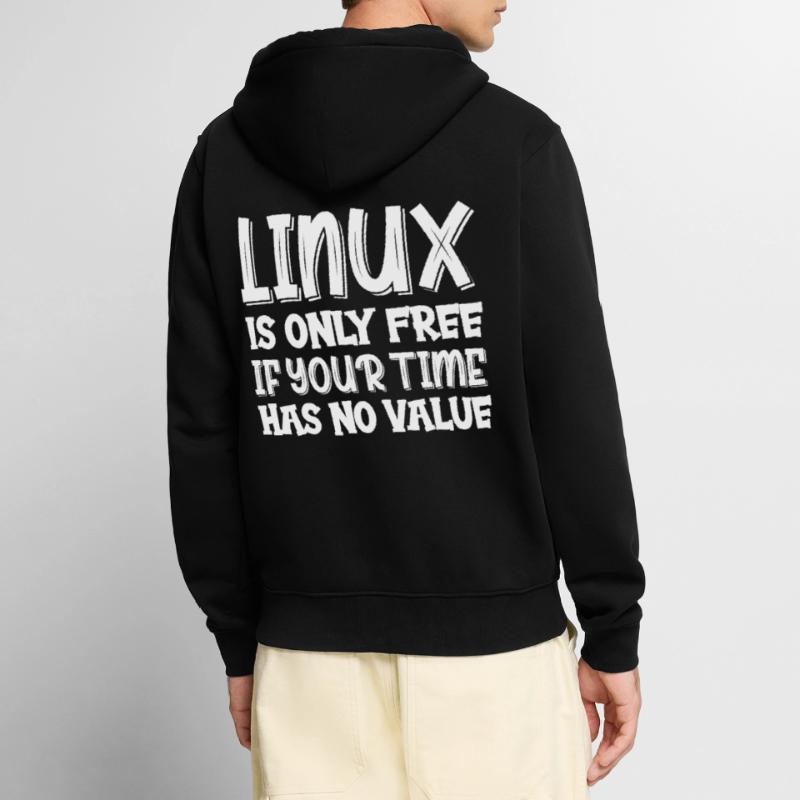 Linux Geek Hacking Informatiker Unisex Premium Bio Zip Hoodie