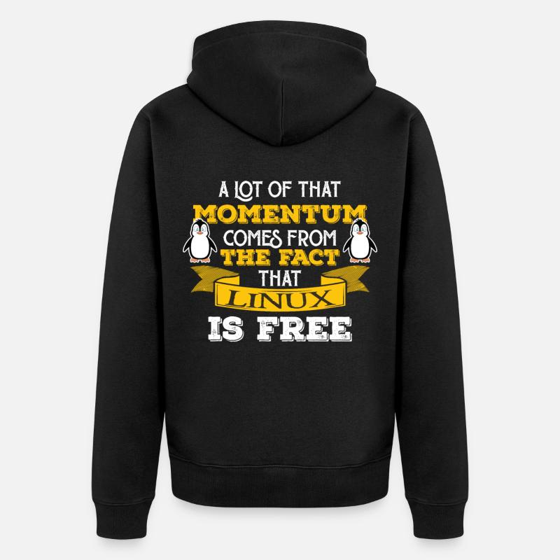 Linux Nerd Computer IT Geek - Unisex Premium Bio Zip Hoodie - Schwarz