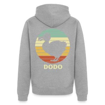 Dodo - Unisex Premium Bio Zip Hoodie - Grau meliert - Hinten - Nico (187cm)
