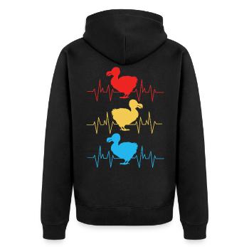 Dodo Geschenk Vogel Urzeit Fossil Archäologie Geek - Unisex Premium Bio Zip Hoodie - Schwarz - Hinten - Nico (187cm)