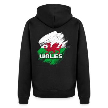 Pays de Galles Drapeau - Veste à capuche bio Premium Unisexe - noir - Dos - Nico (187cm)