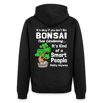 Bonsai Tree - Unisex Premium Organic Zip Hoodie - black - Back - Nico (187cm)