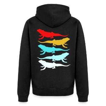 Bartagamen Reptile Lizard Reptile Pogona Bartagame - Unisex Premium Organic Zip Hoodie - black - Back - Nico (187cm)