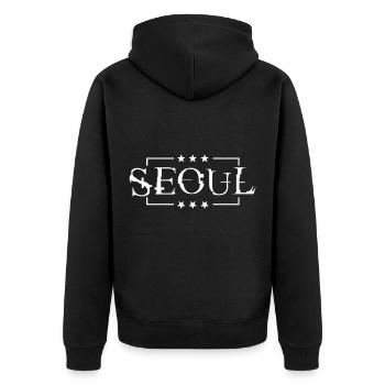 Seoul Metropolis South Korea Korean Korea - Unisex Premium Organic Zip Hoodie - black - Back - Nico (187cm)