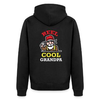 Cool Grandfather Grandpa Opi Fishing Fishing Angler - Unisex Premium Organic Zip Hoodie - black - Back - Nico (187cm)