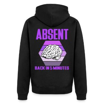 epilepsy - Unisex Premium Organic Zip Hoodie - black - Back - Nico (187cm)