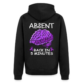Epilepsy Brain - Unisex Premium Organic Zip Hoodie - black - Back - Nico (187cm)