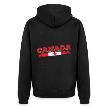 Drapeau du Canada Canadien canadien - Veste à capuche bio Premium Unisexe - noir - Dos - Nico (187cm)