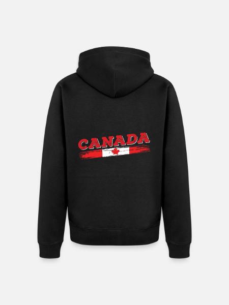 Canada Flag Maple Canadian Canadian - Unisex Premium Organic Zip Hoodie - black