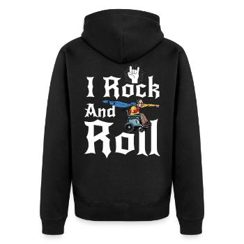 Fauteuil roulant Rock and Roll - Veste à capuche bio Premium Unisexe - noir - Dos - Nico (187cm)