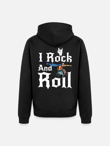 Rollstuhl Rock and Roll - Unisex Premium Bio Zip Hoodie - Schwarz