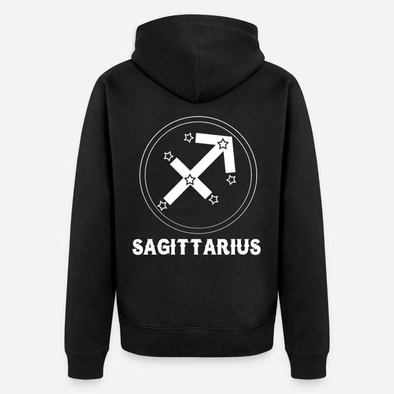 Sternzeichen Schütze - Unisex Premium Bio Zip Hoodie - Schwarz