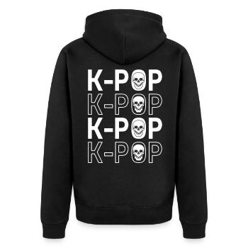 K-Pop Kpop - Unisex Premium Organic Zip Hoodie - black - Back - Nico (187cm)