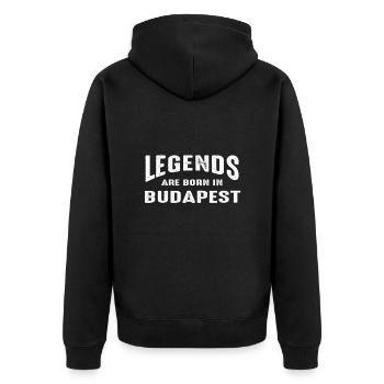 Legenden aus Budapest Ungarn Ungarisch - Unisex Premium Bio Zip Hoodie - Schwarz - Hinten - Nico (187cm)