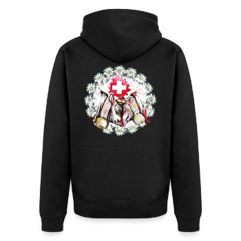 Vache d'hérens eringer - Veste à capuche bio Premium Unisexe - noir - Dos - Nico (187cm)