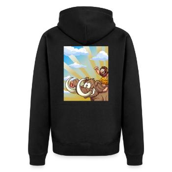 Mammoth I Ice Age I Elephant Sing - Unisex Premium Organic Zip Hoodie - black - Back - Nico (187cm)