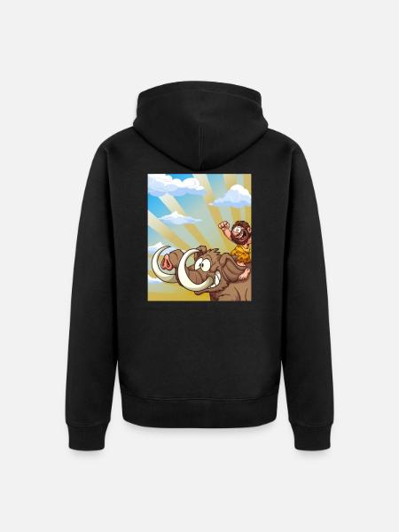 Mammoth I Ice Age I Elephant Syng - Premium økologisk unisex-hættejakke - sort