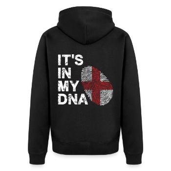 Londres Anglais DNA Angleterre - Veste à capuche bio Premium Unisexe - noir - Dos - Nico (187cm)